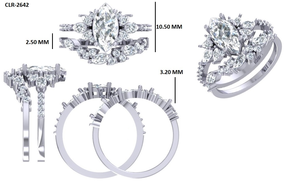 Anillo de Compromiso de Lujo con Moissanita de Corte Marquesa de 1 Ct, Estilo Vintage, Regalo de Aniversario de Bodas, Oro Blanco Sólido de 14k para Mujer - Product Image 5