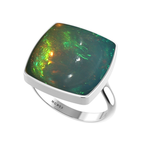 925 Sterling Silver <b>Ring</b> Bezel Setting Ethiopian <b>Opal</b> Gemstone Mix Shapes Classic Wedding Party Trendy Fashionable Unisex - Product Image 6