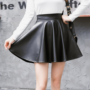 Jupe portefeuille réversible en cuir véritable pour femme, couleur unie, élégante, respirante, confortable, décontractée, toutes saisons, vente en gros - Product Image 6