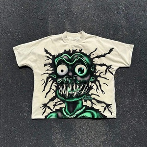 Dtg logotipo personalizado de alta calidad lavado ácido camiseta Vintage lavado 280 Gsm camiseta impresa de gran tamaño gráfico camiseta para hombres - Product Image 1