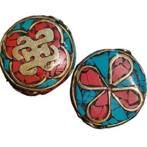 ลูกปัดเครื่องประดับหลากสีจากเปลือกหอยและปะการังทรงกลมของ Asthamangal Gift & Craft สำหรับสร้อยคอ สร้อยข้อมือ และจี้ - Product Image 3