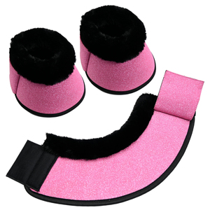 High Quality Horse Bell Boots PU Material <b>Foam</b>-<b>padded</b> Glitter Satin Lining Hoof Overreach Boots Equestrian Equipment Customized - Product Image 6