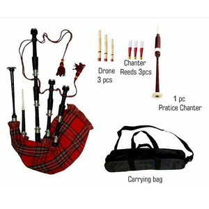 High Quality <b>Musical</b> <b>Instruments</b> Handmade Highland Bagpipes Natural Wood Finish Custom Branding Solid Color Traditional Folk Bag - Product Image 2