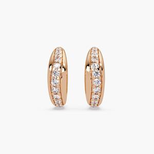 Pendientes de Aro con Diamantes Cultivados en Laboratorio de 0.35ct, Oro Rosa de 14K, Estilo Huggie, Minimalistas, Elegantes, Regalo de Lujo para Novia o Fiesta - Product Image 4
