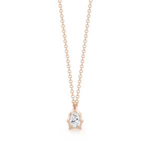 Prong Bezel Solitaire <b>Pendant</b> Necklace 14k 18k <b>Solid</b> <b>Gold</b> Pear Cut Lab Grown Diamond Layering Fine Jewelry Women's Everyday - Product Image 5