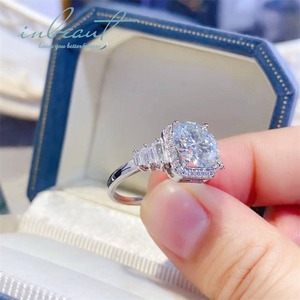 Nouvelle Arrivée Bague en Argent 925 avec Moissanite Couleur D de 3 Carats, Coupe Brillante Originale, Testée et Approuvée, pour Femme, Bijoux Fins de Mariage - Product Image 1