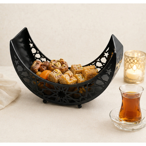 Bandeja de Metal con Forma de Luna Creciente, Plato para Servir Eid Mubarak, Soporte de Hierro para Exhibir Postres de Ramadán, para Mesa de Fiesta Islámica - Product Image 4