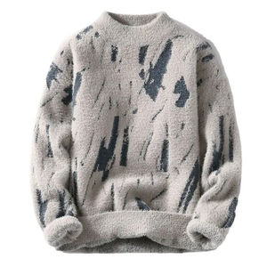 Suéter de Punto Personalizado al por Mayor para Hombre, Cuello Redondo, Manga Larga, Antiarrugas, Forro Polar, Invierno, Color Sólido - Product Image 2
