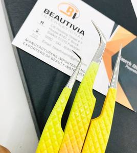 Agarre de diamante de acero sostenible Pinzas de extensión de pestañas de dos tonos/Espejo de pestañas de labios Agarre fuerte Etiqueta privada - Product Image 6