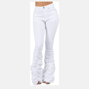 High Demand Plus Size Denim Jeans For Women Casual Washed Full Length Wide Leg Flared Baggy Flare <b>Pants</b> Loose Leg Wholesale - Product Image 5