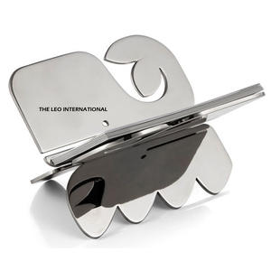 Exhibidor de Tarjetas de Visita de Oficina Pequeño y Elegante de Acero Inoxidable con Acabado Plateado Brillante, Disponible al por Mayor - Product Image 2