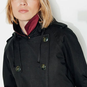 Manteau réversible écologique pour femme, tissé, à manches longues, pour l'automne et l'hiver, avec col rabattable - Product Image 3