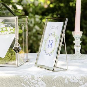 Elegant Brass Rectangular Glass <b>Mirror</b> Frame Set <b>Tabletop</b> Vertical Reflective Home Decoration - Product Image 6