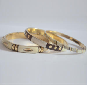 Modern Vintage Polished Brass <b>Bangle</b> Beautiful Antique Tribal Fusion Jewelry with Bone Resin Work Sculpture Wholesale Fashion - Product Image 6