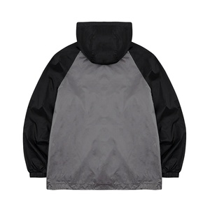 <b>Men's</b> Color Block Lightweight Hooded Windbreaker <b>Jacket</b> Water Resistant Custom Zip up <b>Jacket</b> with Drawstring Hem Zipper Pockets - Product Image 1