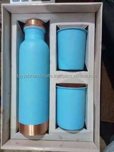 ขวดน้ำทองแดงสุดพิเศษสำหรับเครื่องครัวขวดน้ำทองแดงเคลือบเงามากจากอินเดีย - Product Image 4