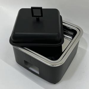 Plato para Calentar Comida Tipo Buffet, Cuadrado, Negro Mate, Moderno, de Acero Inoxidable, con Tapa, para Servicio de Catering - Product Image 6
