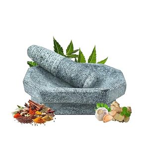 Handcrafted Marble Mortar And Pestle With Smooth Surface For Easy Grinding Of Garlic Herbs And <b>Spices</b> - Product Image 4