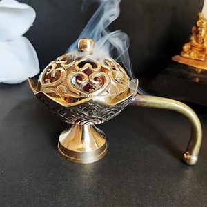 Brass Incense <b>Burners</b> Spiritual Religious Eco-Friendly Traditional Antique Finish Living Room Meditation Prayers - Product Image 2