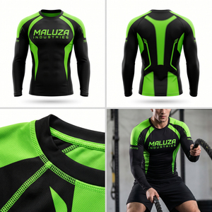 Maillot de compression athlétique sublimé à manches longues, à séchage rapide, avec coutures plates, pour arts martiaux et entraînement de combat - Product Image 4