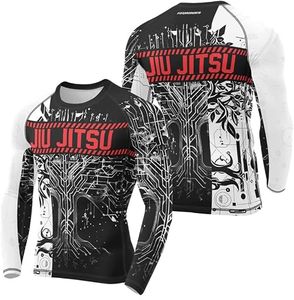 FORHOMIES Jiu Jitsu Rash Guard Long Sleeve <b>Compression</b> <b>Shirt</b> <b>Men</b> Black Green Sublimation Print Quick Dry Full Sleeve - Product Image 6