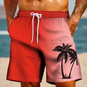 Shorts de bain unisexes pour hommes, tissés, séchage rapide, imprimé floral, légers, respirants, taille élastique avec cordon de serrage - Product Image 1