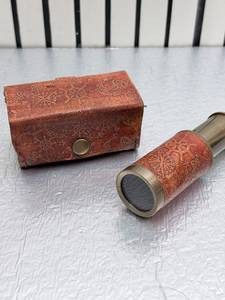 Telescopios Metálicos de Estilo Antiguo de Alta Calidad, Caja de Cuero Hecha a Mano, ARTESANÍA DEL MUNDO ANTIGUO, Arte de Uttarakand, Coleccionable - Product Image 6