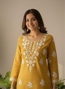 Collection de kurtis décontractés en coton Khadi, séchage rapide, pour la vente en ligne - Product Image 2