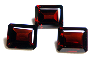 PDM Gems Pierres précieuses grenat taille émeraude, qualité 3A, 8x10mm, 3 pièces, 12 carats de poids total, pour la création de collections de bijoux de créateurs - Product Image 2