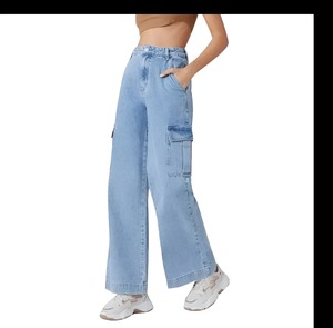 Mejor Oferta: Jeans de Mezclilla Casuales de Cintura Alta con Logo Personalizado, Pierna Recta, Holgados, de Invierno, Sólidos, para Mujer, Ajuste Holgado, Rotos - Product Image 2