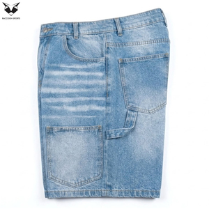 Shorts de Mezclilla Rectos para Hombre, Color Azul Claro, con Logotipo Personalizado, Tejido Transpirable y Ecológico, de la Más Alta Calidad, para Uso Casual de Verano - Product Image 2