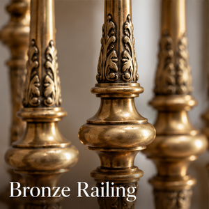 Rampe en bronze folliquée avec des sculptures de feuilles ornementales pour hôtels de luxe, villas et escaliers classiques - Product Image 4