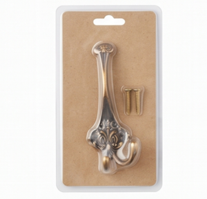 Antique Brass Wall <b>Hook</b> For Clothing Storage Rust Resistant Metal Display Door Hanger Single <b>Hook</b> <b>With</b> Ornate Design - Product Image 6