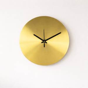Minimalist Round Gold Plated Wall <b>Clock</b> Analog Quartz <b>Silent</b> Metal Face for Living Room - Product Image 3