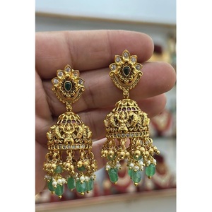 Impresionantes Pendientes de Gota de Moissanita Fina de Primera Calidad Chapados en Oro de Latón, Modernos para Mujer, Ideales para Fiestas y Bodas - Product Image 1