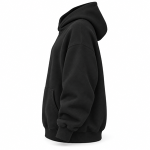 <b>Women</b> Black Oversized Hoodie Unisex <b>Fleece</b> Pullover Sweatshirt with Kangaroo Pocket Casual Hooded <b>Top</b> - Product Image 2