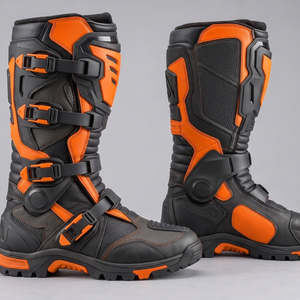 Bottes de moto longues de haute qualité, chaussures de moto avec boucles réglables, protection de sécurité et durabilité pour l'extérieur - Product Image 5