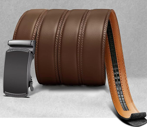 Cinturón de Cuero Genuino para Hombre, Marrón, Reversible, con Hebilla Automática, Formal, Ejecutivo, Ajustable, a la Moda - Product Image 2
