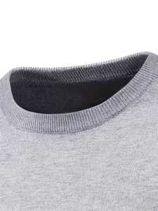 Pull col roulé pour homme, coupe slim décontractée, gris, col haut, tricoté, chaud, automne-hiver, vêtements en tricot pour homme - Product Image 3