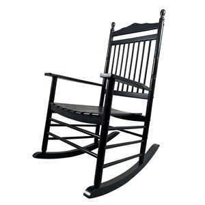 Sedia a Dondolo Nera per Adulti, Ideale per Balcone e Portico - Product Image 6