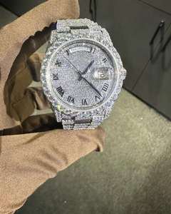 Reloj de Cuarzo con Esfera de Cristal, Números Romanos, Fecha Automática, Acero Inoxidable, Reloj de Pulsera de Lujo para Hombre - Product Image 3