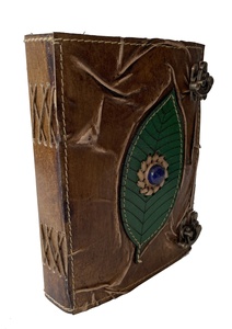 Foglia con pietra design personalizzato personalizza diario in pelle vintage diario classico in pelle con copertina rigida <span class=keywords><strong>2022</strong></span> <span class=keywords><strong>libro</strong></span> bianco antico - Product Image 3