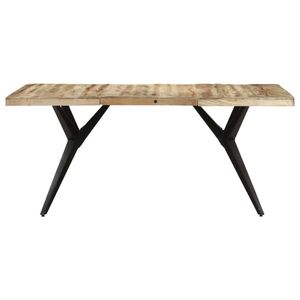 Table à manger en bois de manguier brut noir naturel avec structure en acier thermolaqué – Mobilier unique et élégant - Product Image 3