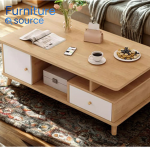 Mesa de centro de madera de MDF duradera y moderna con características de almacenamiento, muebles de cafetería de moda hechos en Vietnam por Skilled Factory - Product Image 1