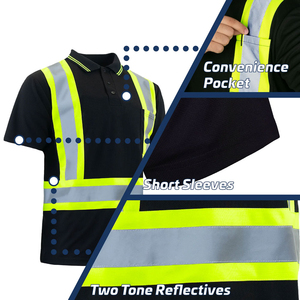OEM Summer Customized Printing Logo High Visibility <b>Flame</b>-Retardant Quick Dry Breathable Reflective Safety Polo <b>Shirt</b> Polyester - Product Image 5