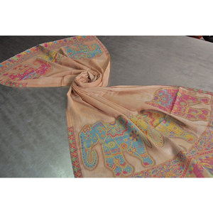New Collection of Fine <b>Wool</b> Cutwork Elephant Border Stoles 70x200cms Luxury Soft Cashmere Feel Shawl 85% Fine <b>Wool</b> 15% Silk - Product Image 6