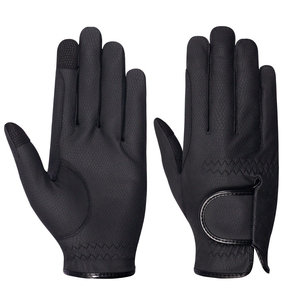 Leather Full <b>Finger</b> Riding Gloves Adjustable Wrist <b>Strap</b> Outdoor Summer Use Unisex Waterproof Touchscreen Compatible - Product Image 3