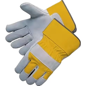 Cowhide Split Leather High Quality CE Certified Heat Resistant <b>Powder</b>-Free Working Gloves Soft Comfortable Heavy Safety Gloves - Product Image 4