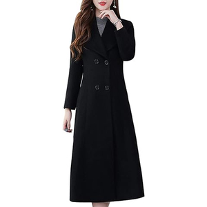 Lady <b>Womens</b> <b>Coat</b> Wholesale Fashion Longline Winter Outerwear Jacket Warm Ladies <b>Coat</b> Elegant Long Sleeve Button Closure Classic - Product Image 1