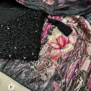 Sari de crepé de vidrio de alta calidad y exclusivo para fiestas, con blusa bordada con cuentas, precio al por mayor de Royal Export - Product Image 5